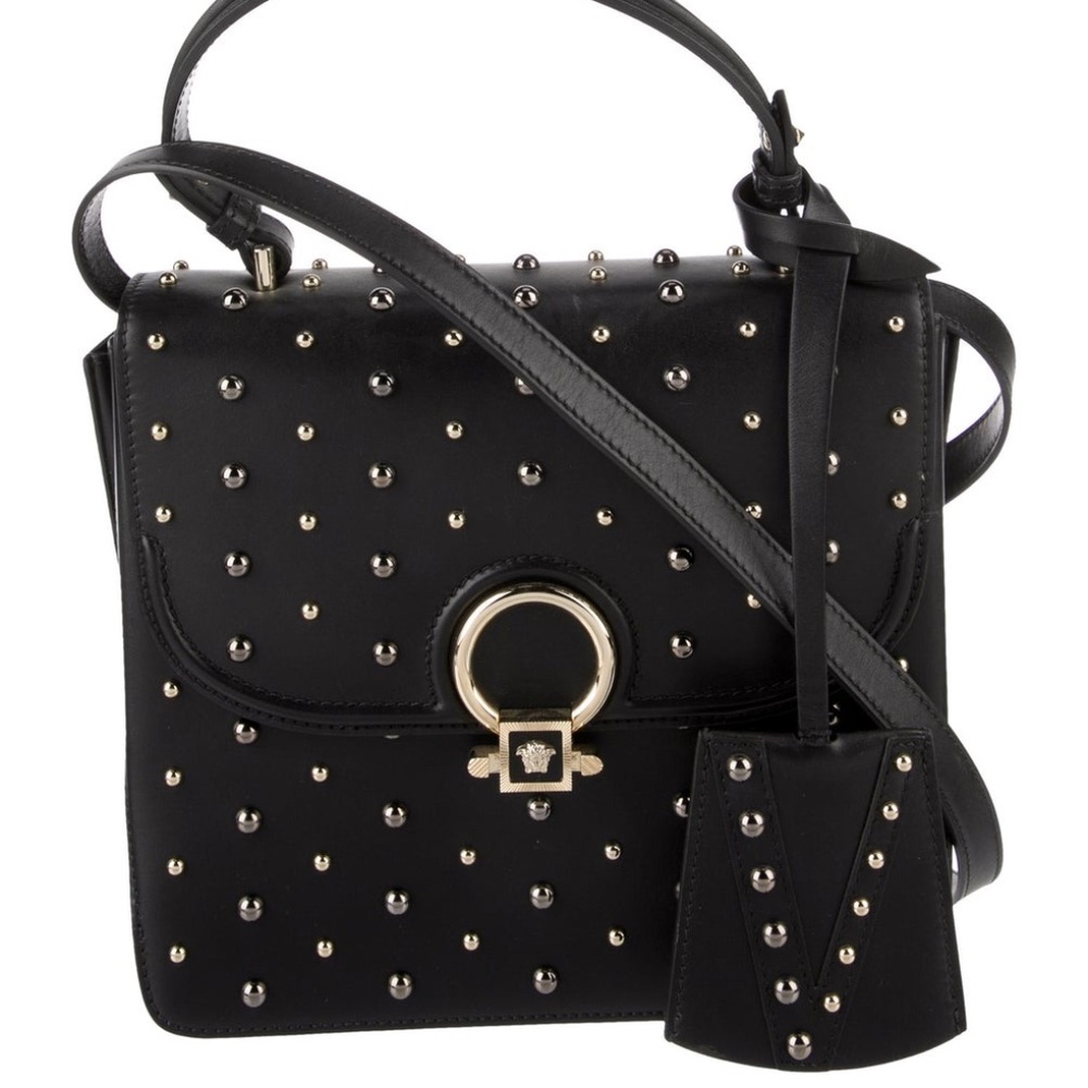 Rare Versace DV One Purse EUC Black Studded w/ Clasp